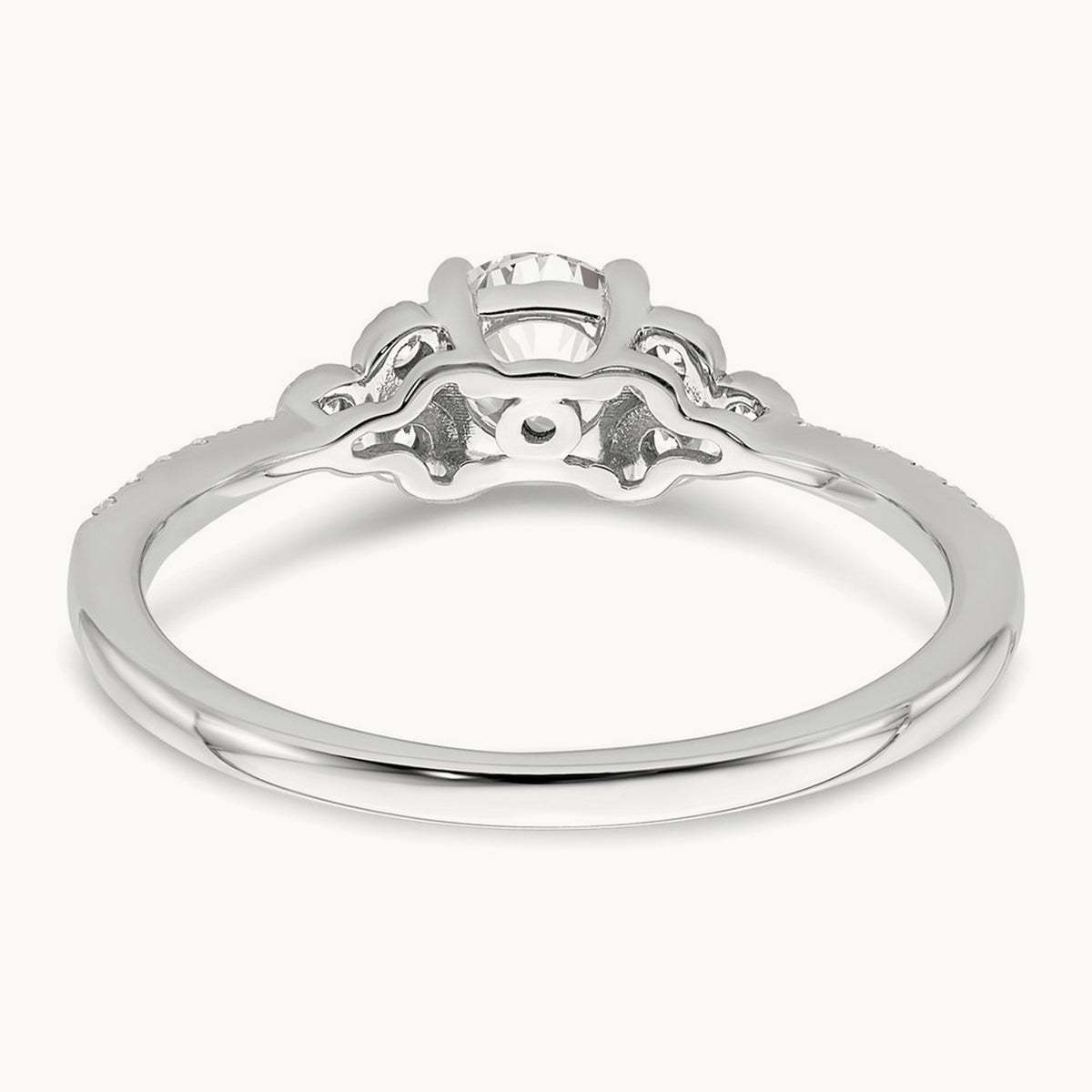 1/2ct Round Semi-Mount Engagement Dia Ring, 14K White Gold