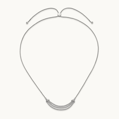 Adjust 3 Row Tennis Style Bolo Necklace, 2.25 ct tw Lab-Grown Diamond