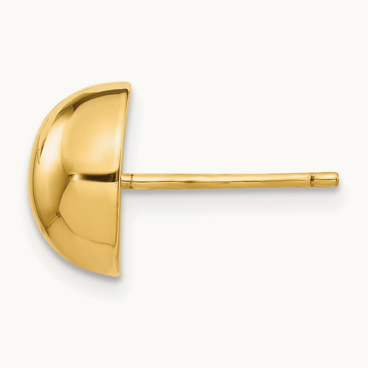 Single Polished Half Ball Post Earring — 10mm