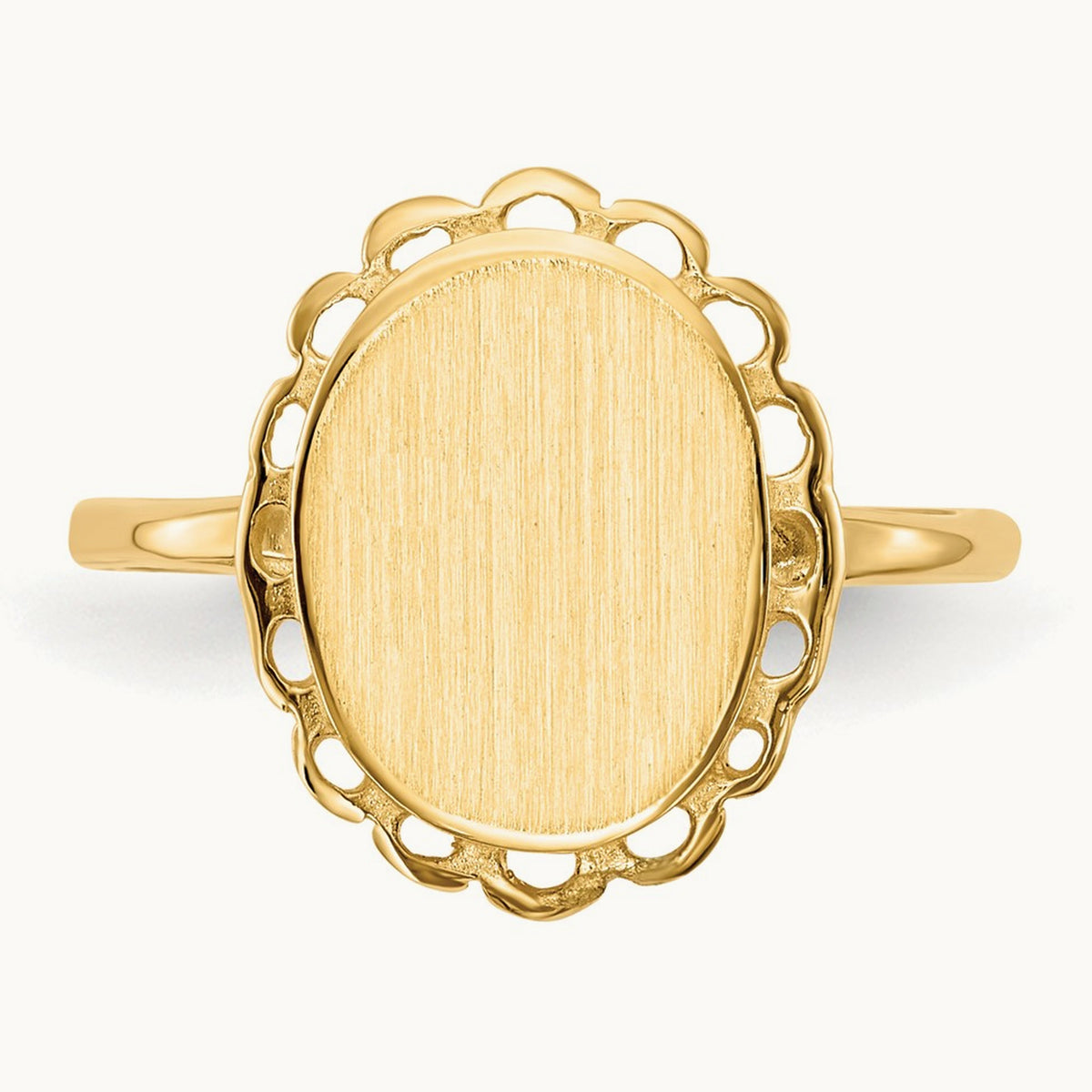 9.0x11. Open Back Signet Ring, 5mm, 14K