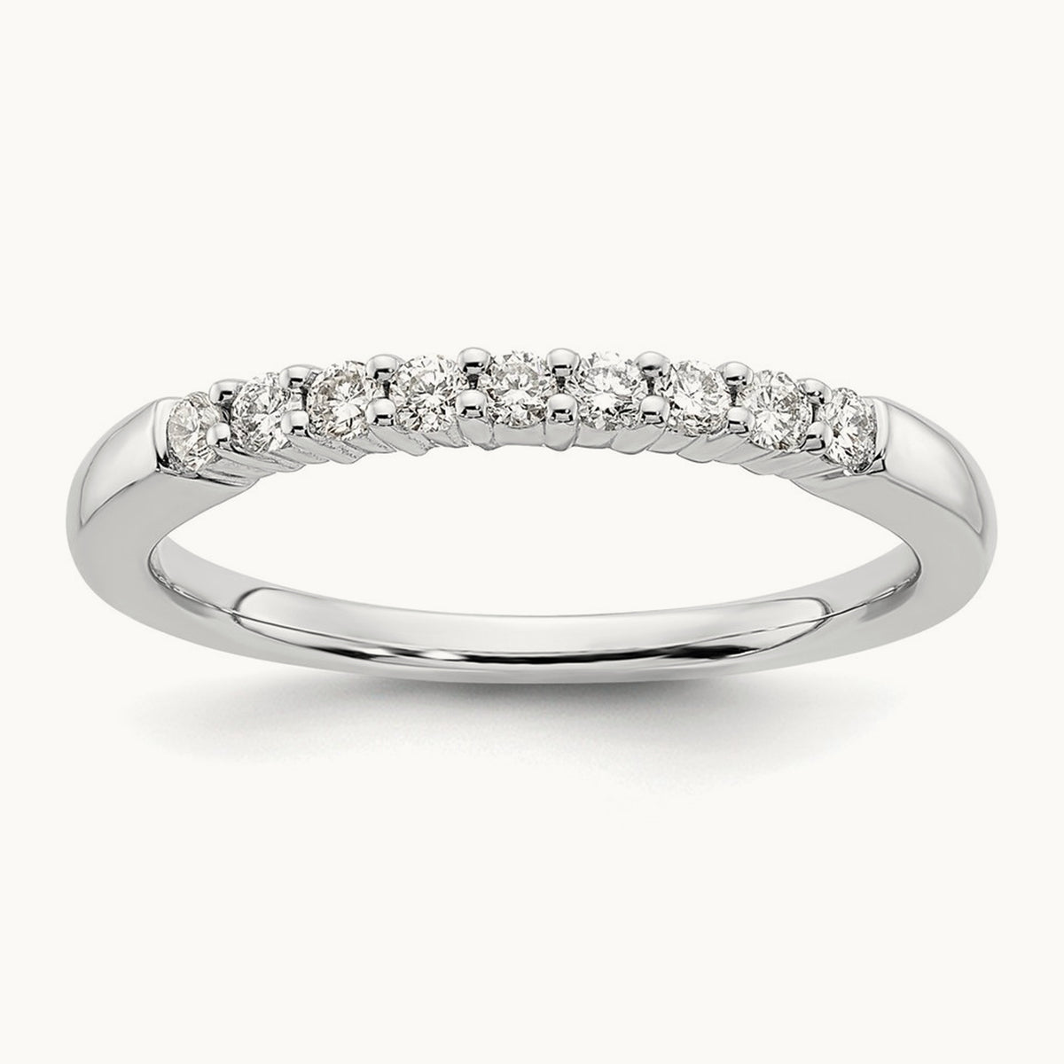 9-Stone Diamond Band, 14K White Gold