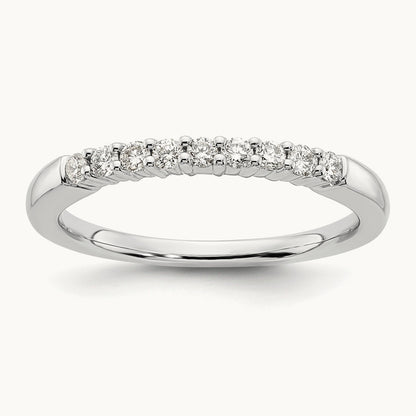 9-Stone Diamond Band, 14K White Gold
