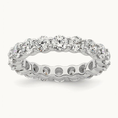 Polished Shared Prong 3ct Diamond Eternity Band, 14K Gold in 14K White Gold