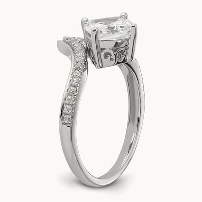 Asymmetric Cushion Semi-Mount Engagement Ring, 0.20 ct tw