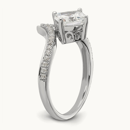 Asymmetric Cushion Semi-Mount Engagement Ring, 0.20 ct tw