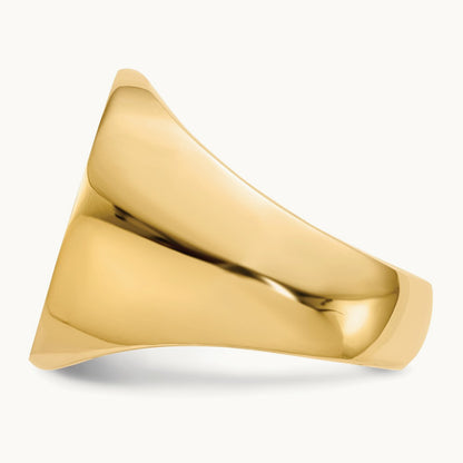 17.5x19. Closed Back Mens Signet Ring, 5mm, 14K