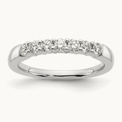7-Stone Diamond Band, 14K White Gold