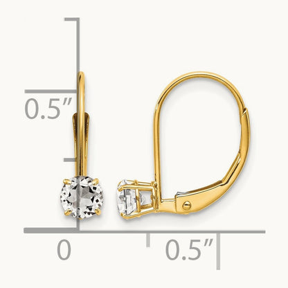 Topaz Earrings - April, 14K White