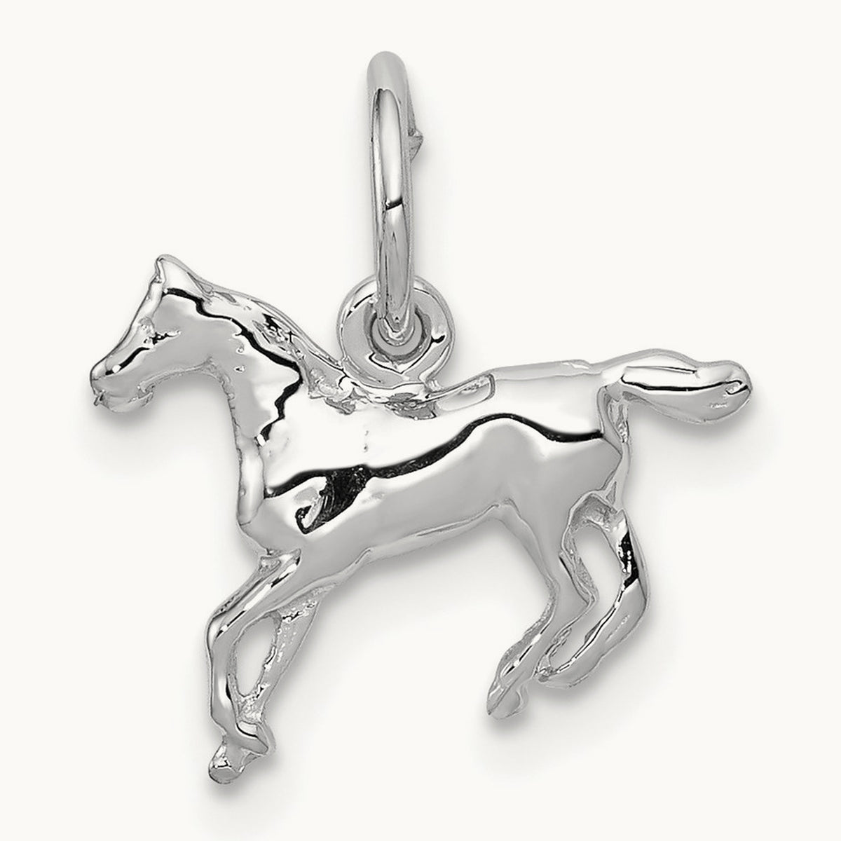 Horse Charm, 14K White Gold