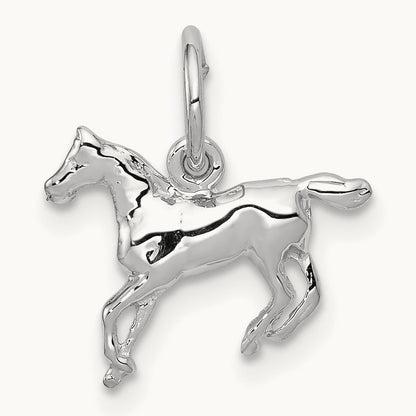 Horse Charm, 14K White Gold