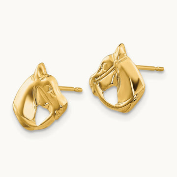 Madi K Polished Horse Head Post Earrings, 14K