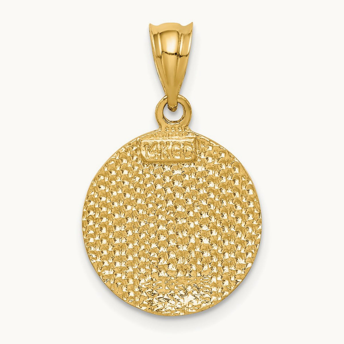 Brushed Diamond-Cut Virgin Mary Pendant, 14K