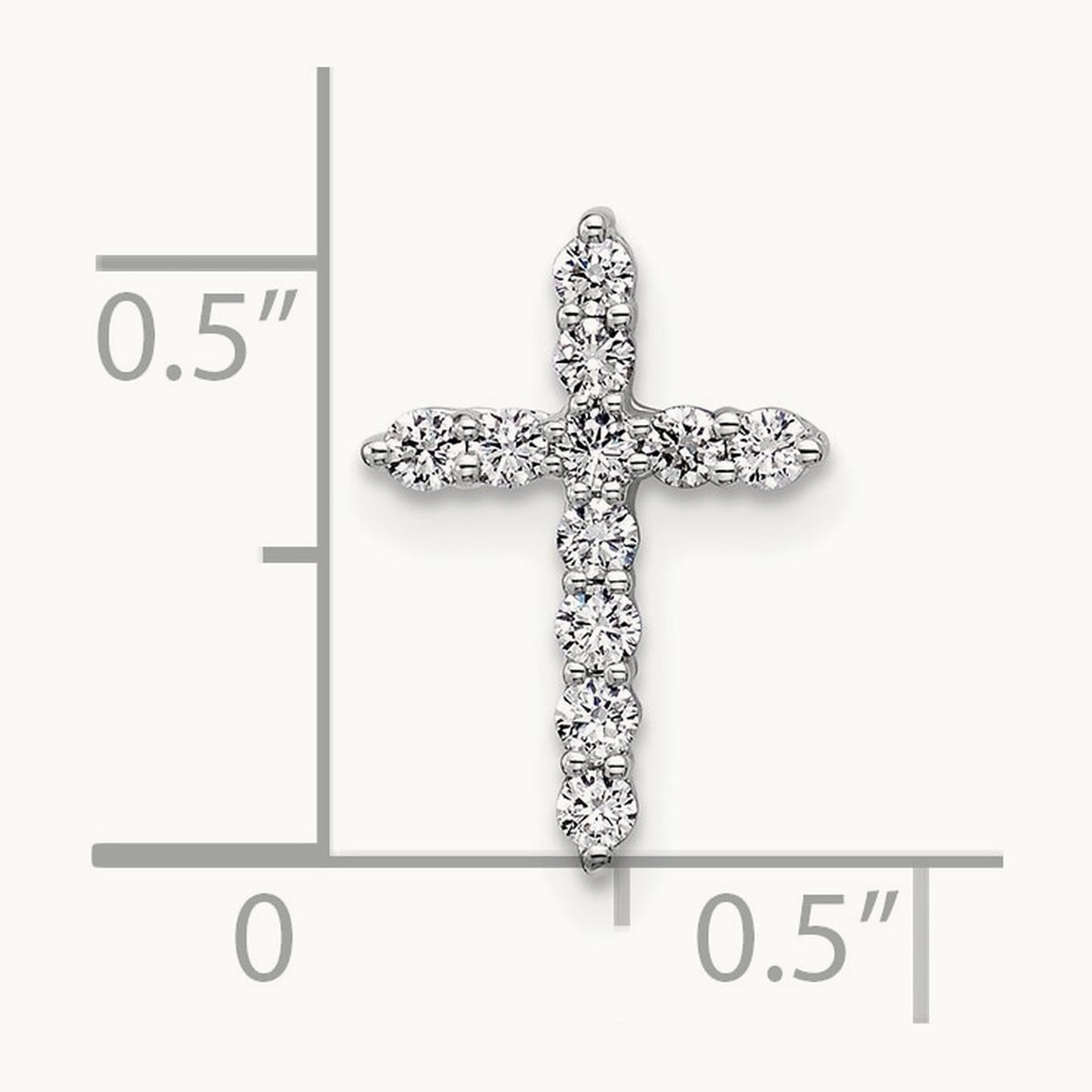 Cross Chain Slide Pendant, 0.20 ct tw Lab-Grown Diamond — 14K White Gold