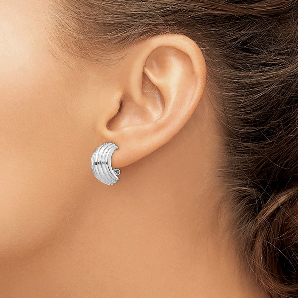 Ribbed Omega Back Post Earrings — photo set