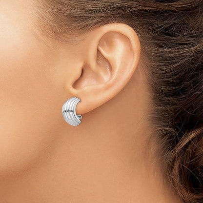 Ribbed Omega Back Post Earrings — photo set