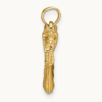 Angel w/ Trumpet Charm, 14K