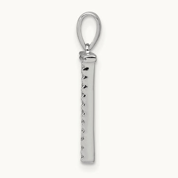 Diamond Letter T Initial Pendant, 14K White Gold