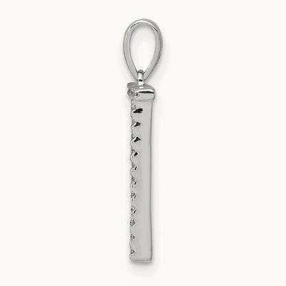 Diamond Letter T Initial Pendant, 14K White Gold