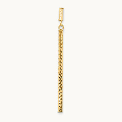Single 14k Polished and Diamond-cut Bar Dangle Post Earring