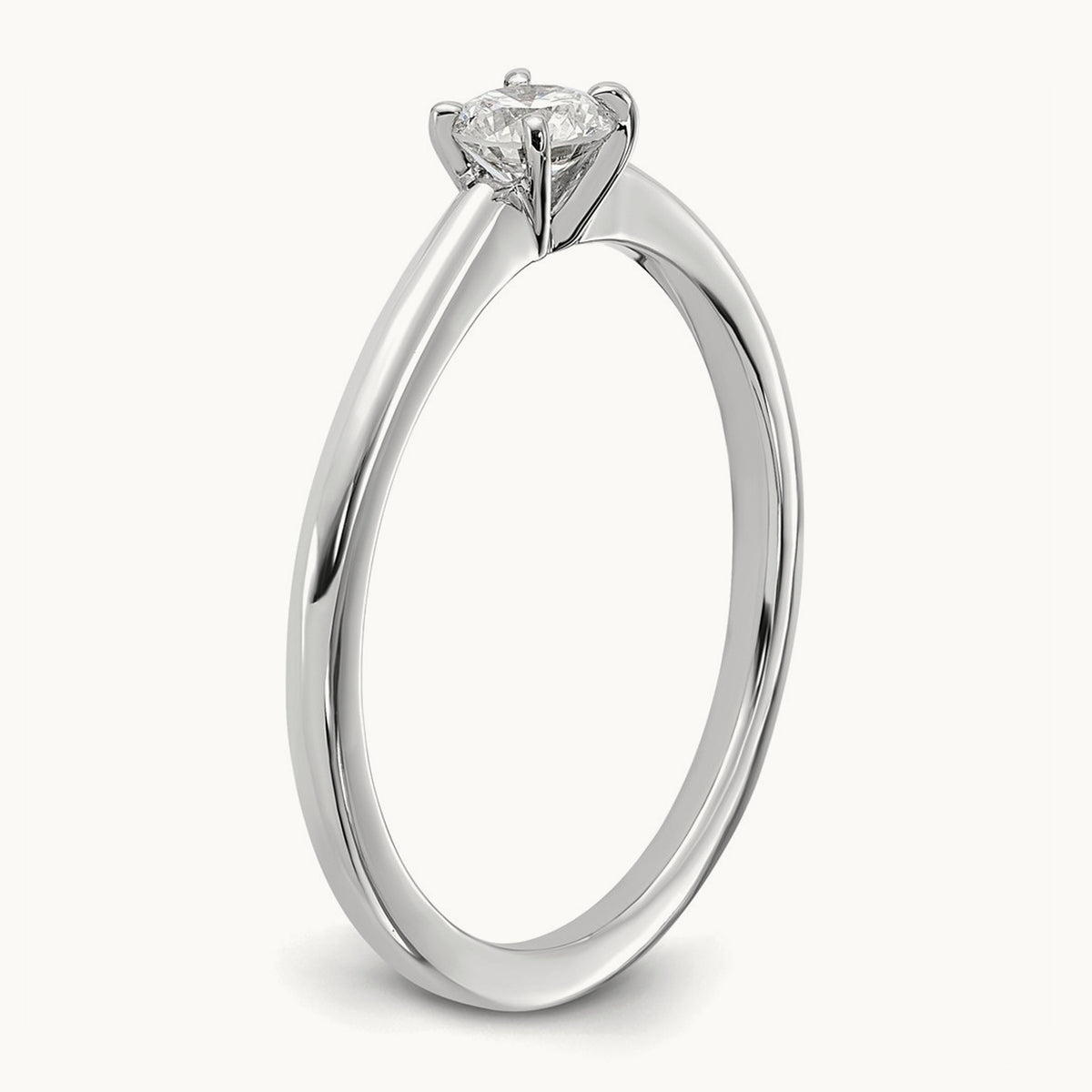 Round Solitaire Engagement Ring, 0.25-5.00 ct tw Lab-Grown Diamond — 1/4 ct, 14K White Gold