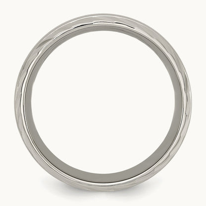Polished w/Brushed Center & Grooved Edge Band, 8mm, Titanium
