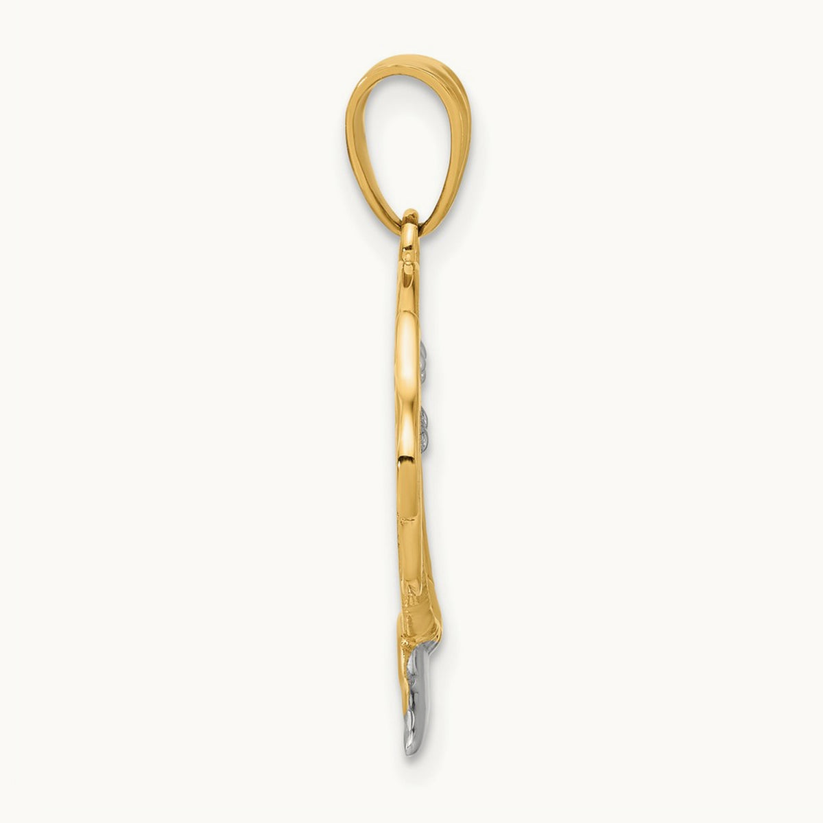 Palm Tree Heart Pendant, 14K with White Rhodium