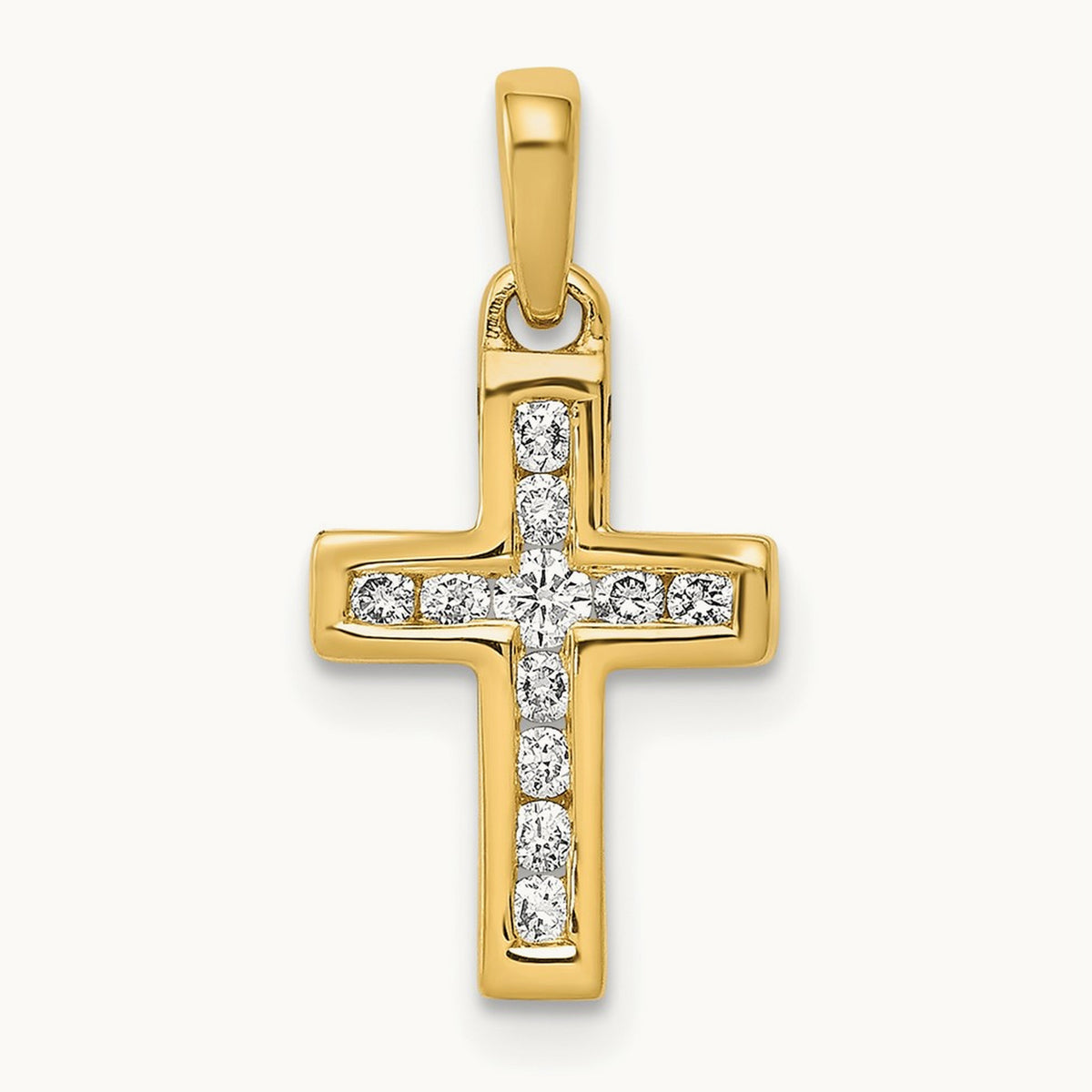 1/6ct. Diamond Latin Cross Pendant — 14K Yellow Gold