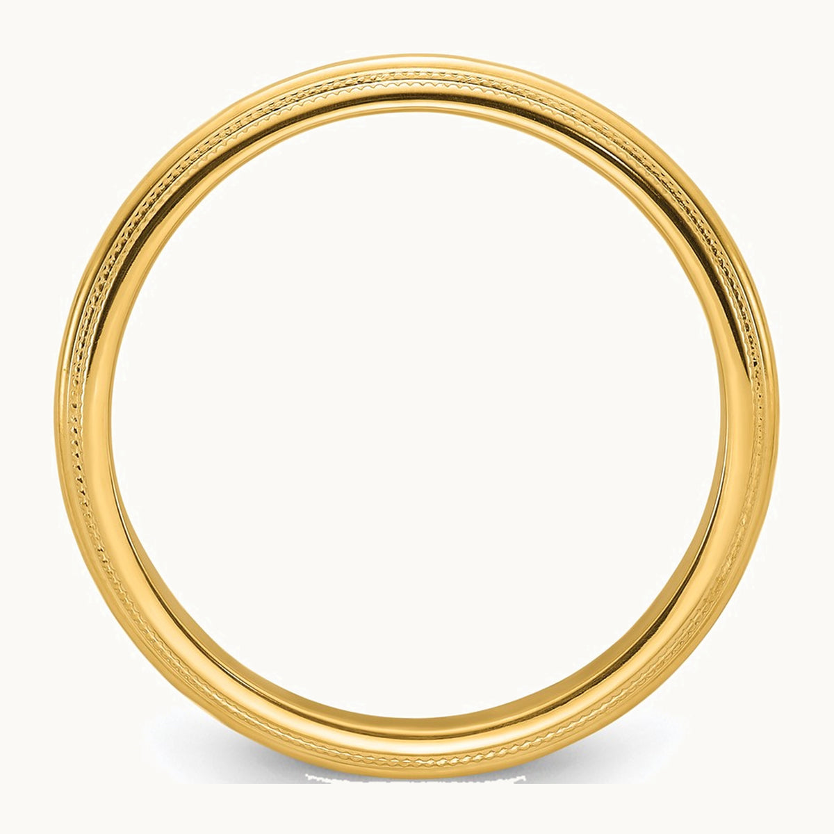Double Milgrain Comfort Fit Band — 14K Yellow Gold, 5mm