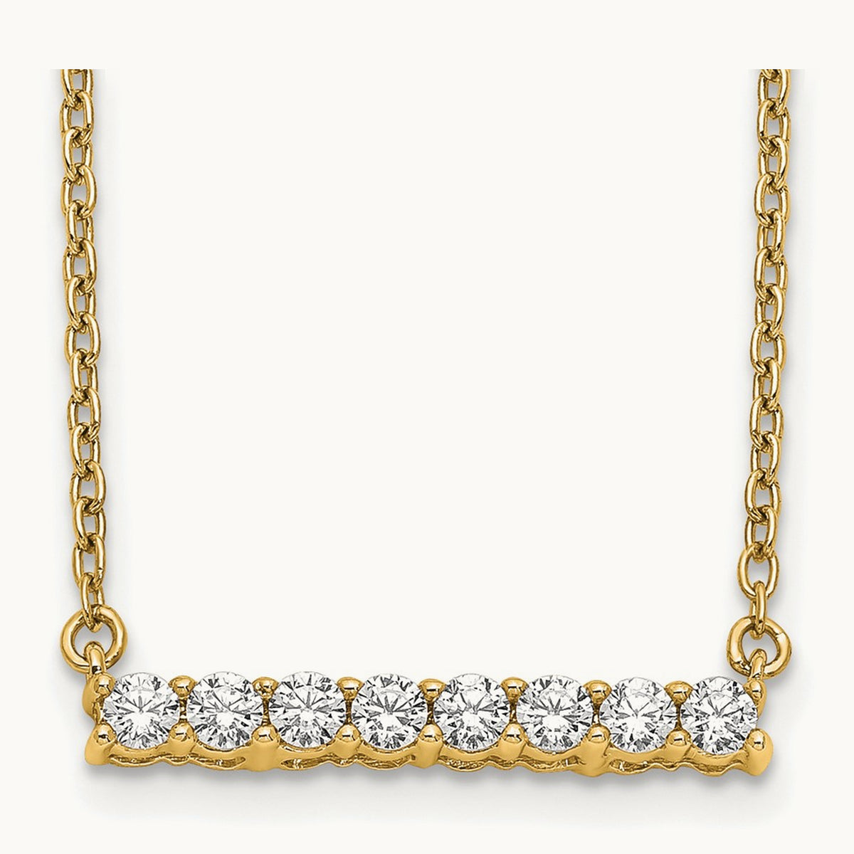 Diamond Bar 18 inch Necklace — 14K Yellow Gold, 0.32 ct