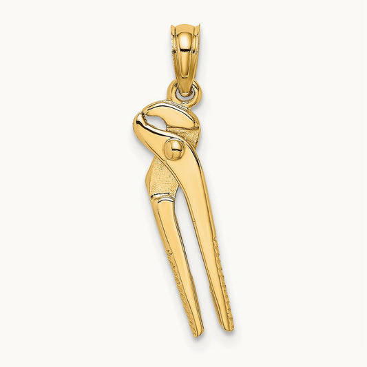 3-D Moveable Pliers Charm, 14K
