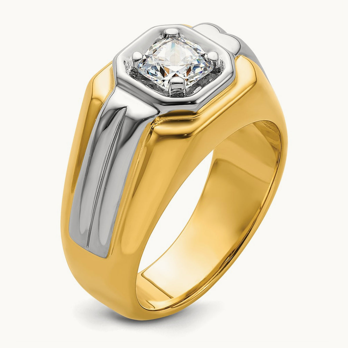 Two-tone Polished Men's Ring Mounting