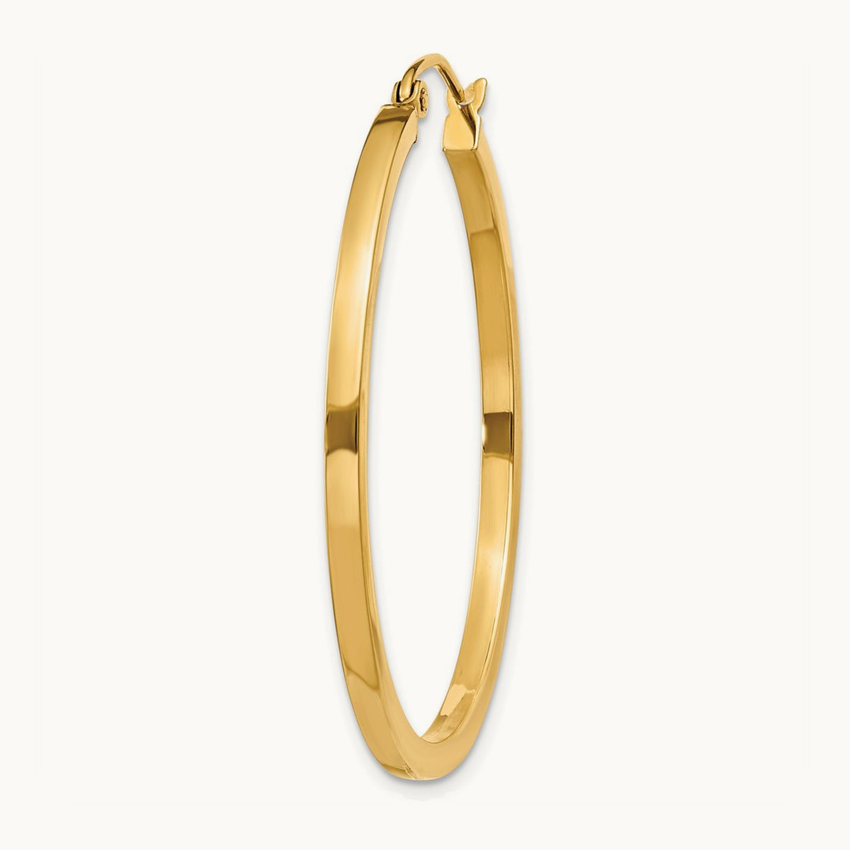 Single 14k Square Tube Hoop Earring, 2mm