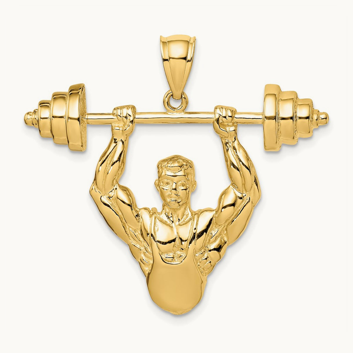 Bodybuilder Pendant, 14K