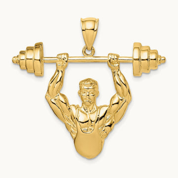 Bodybuilder Pendant, 14K