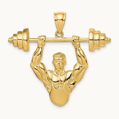 Bodybuilder Pendant, 14K