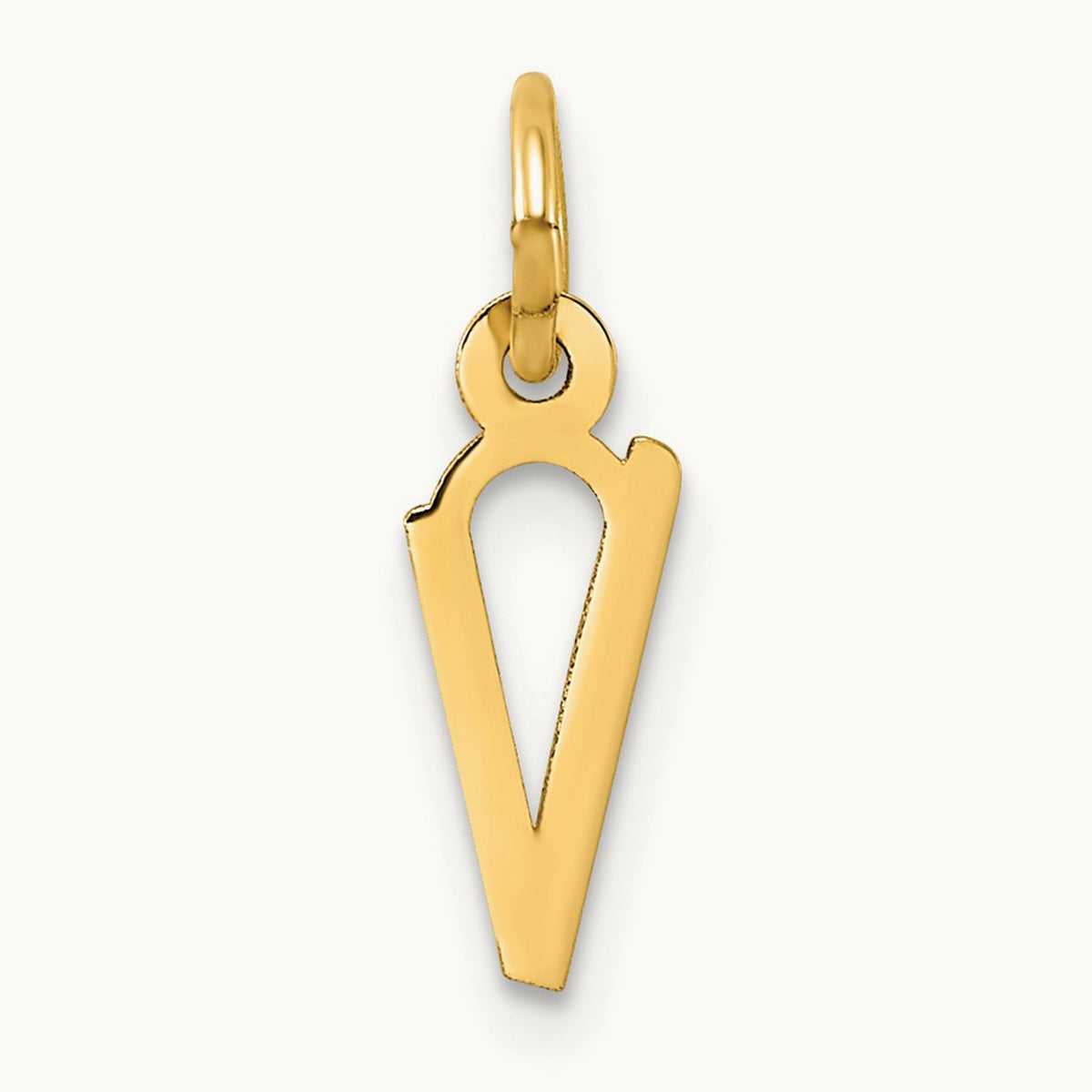 Small Slanted Block Initial Charm — 14K Yellow Gold, V