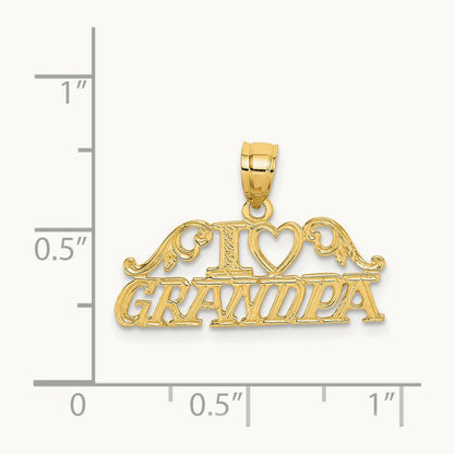 I HEART GRANDPA Charm, 14K