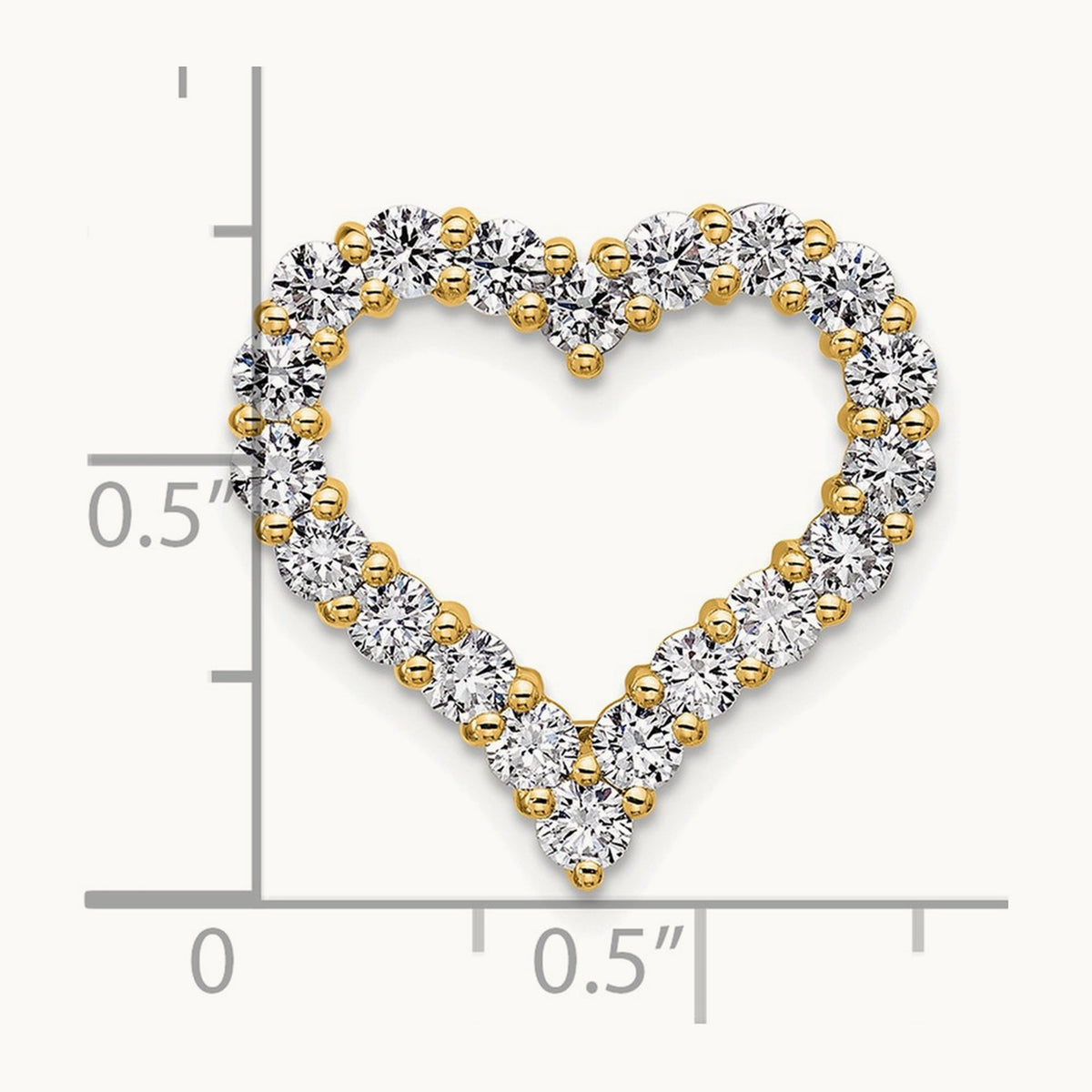 Heart Chain Slide, 1.50 ct tw Lab-Grown Diamond — 14K Yellow Gold