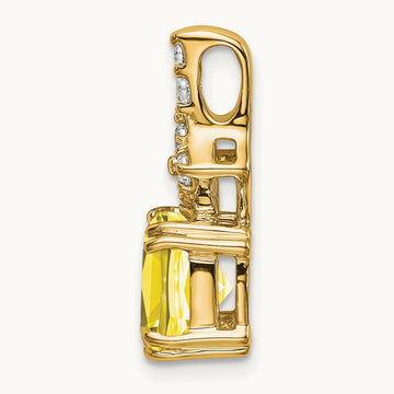 Created Yellow Sapphire Pendant, 0.20 ct tw Lab-Grown Diamond