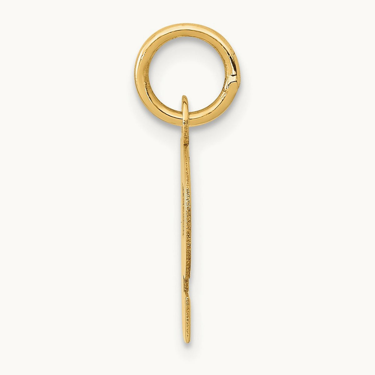 Small Block Initial Charm — 14K Yellow Gold, P