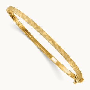 Textured Hinged Bangle, 14K