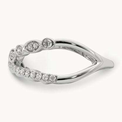 Polished Criss Cross Diamond Ring, 14K White Gold