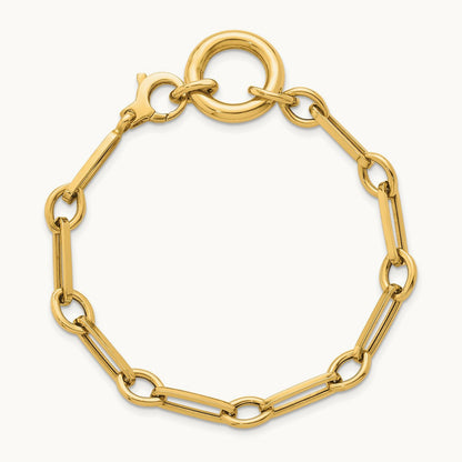 Polished 7.75in Fancy Link with Circle Bracelet, 14K