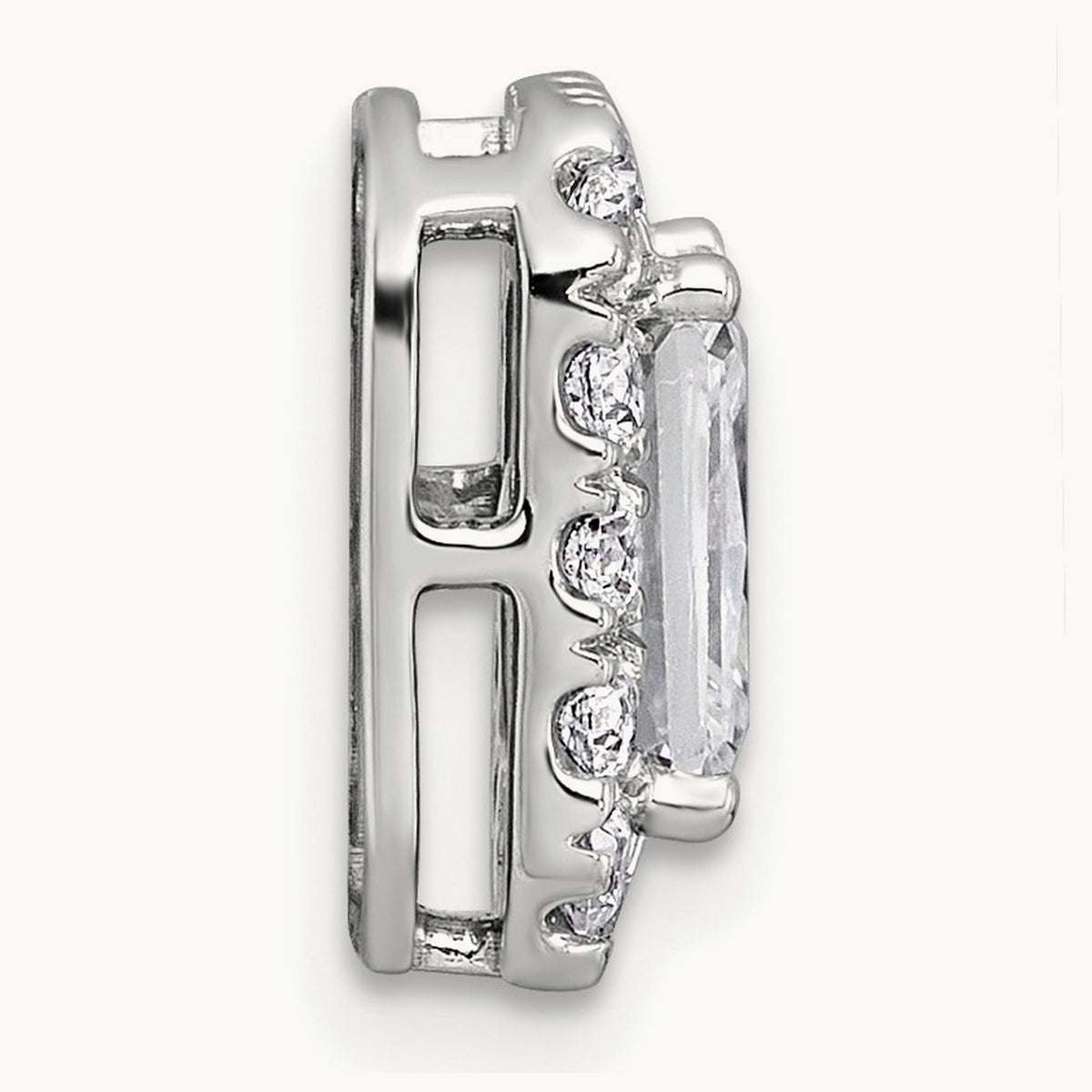 Radiant Halo Chain Slide, 0.25-5.50 ct tw Lab-Grown Diamond — 2 ct, 14K White Gold