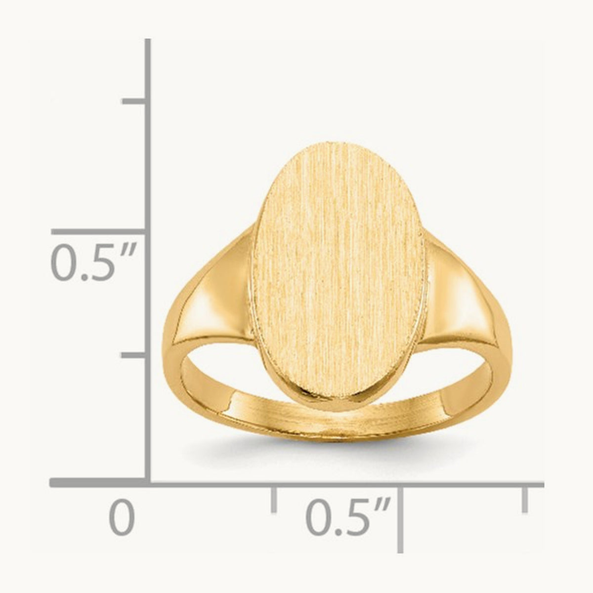 9.0x14. Closed Back Signet Ring, 5mm, 14K