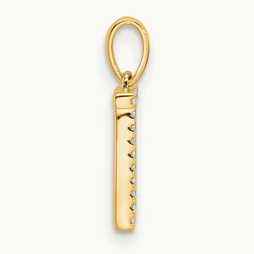 Diamond Letter T Initial Pendant, 14K