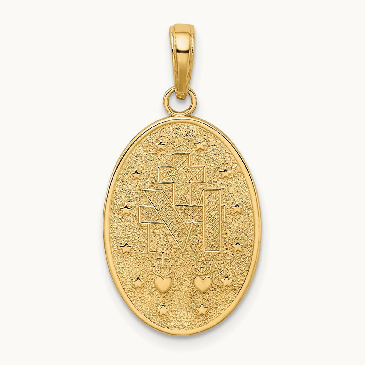 Miraculous Medal Pendant — 14K Yellow Gold, 29mm