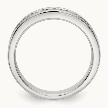 8-Stone Diamond Channel Band, 14K White Gold