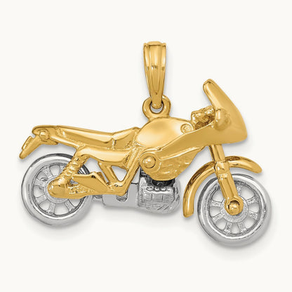3-D Moveable Motorcycle Charm — 15.5mm