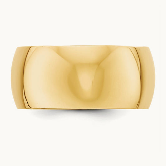 Half Round Band, 10mm, 10K Yellow Gold